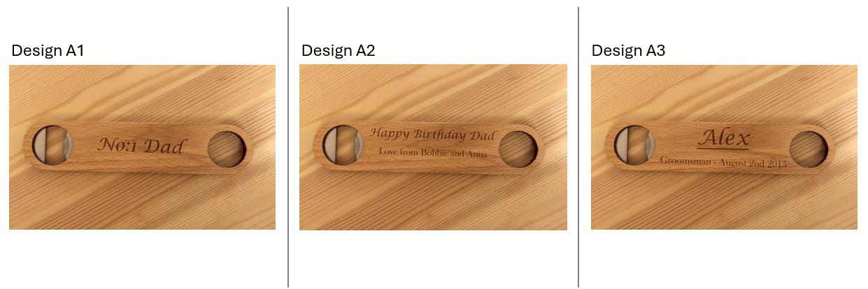 Personalised Beech Wood Bottle Opener with Engraving Options – Customised Gift for Home Bars and Parties