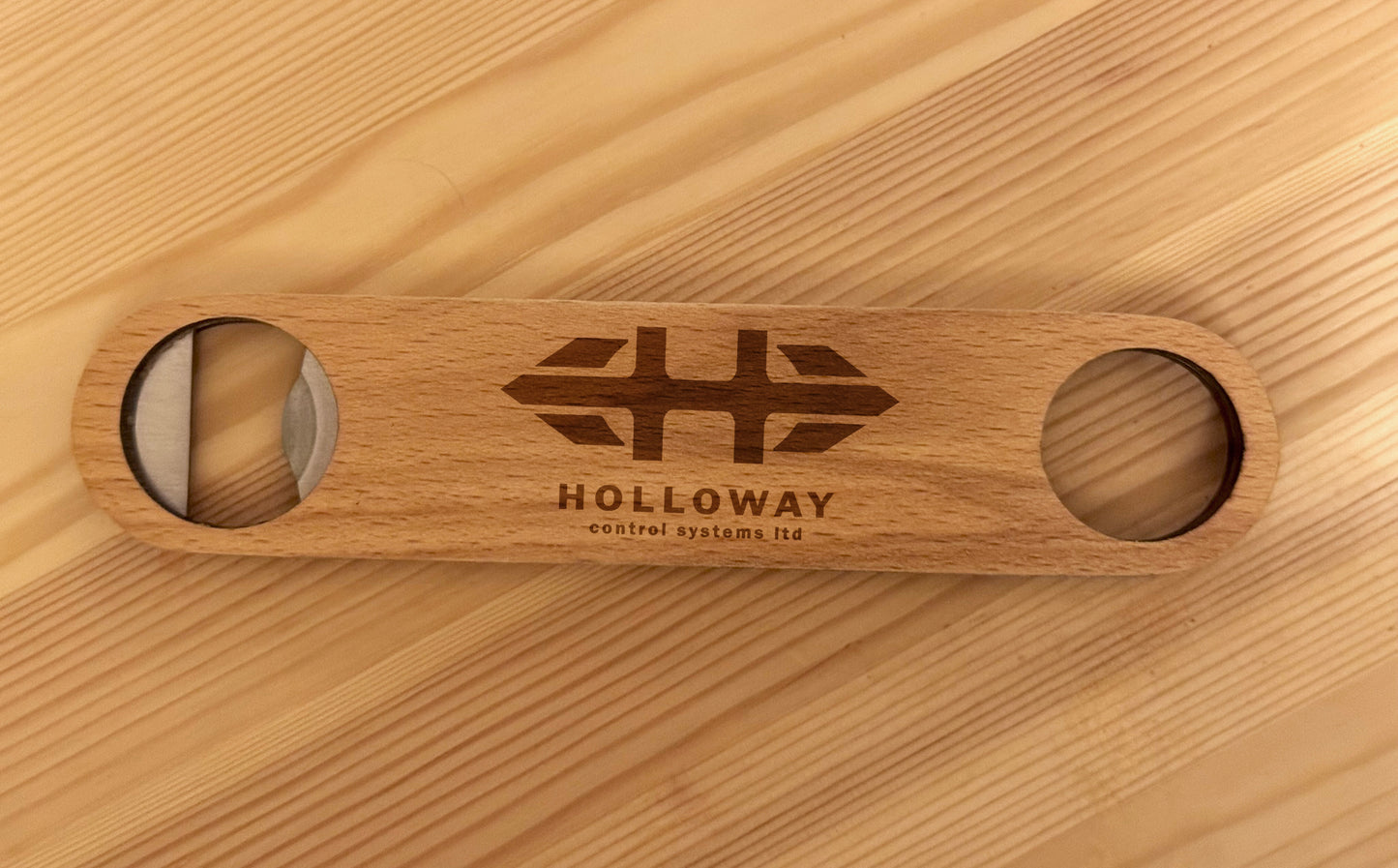 Engraved Beech Wood Bottle Opener – Customised Promotional Gift for Businesses and Clients