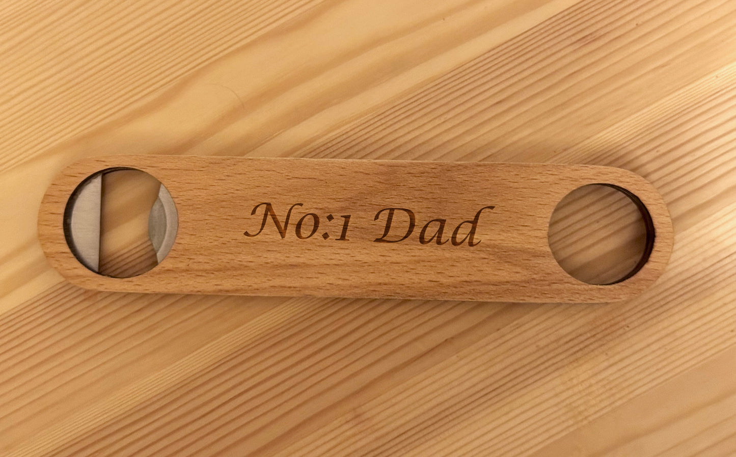 Personalised Beech Wood Bottle Opener with Engraving Options – Customised Gift for Home Bars and Parties