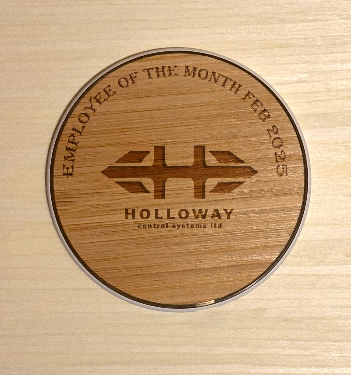 15W Fast Wireless Charger Pad with Wood Texture – Custom Logo & Message