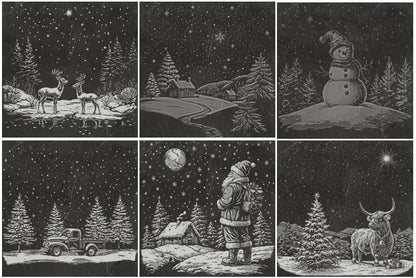 Christmas Slate Coaster Pack (set of 6)