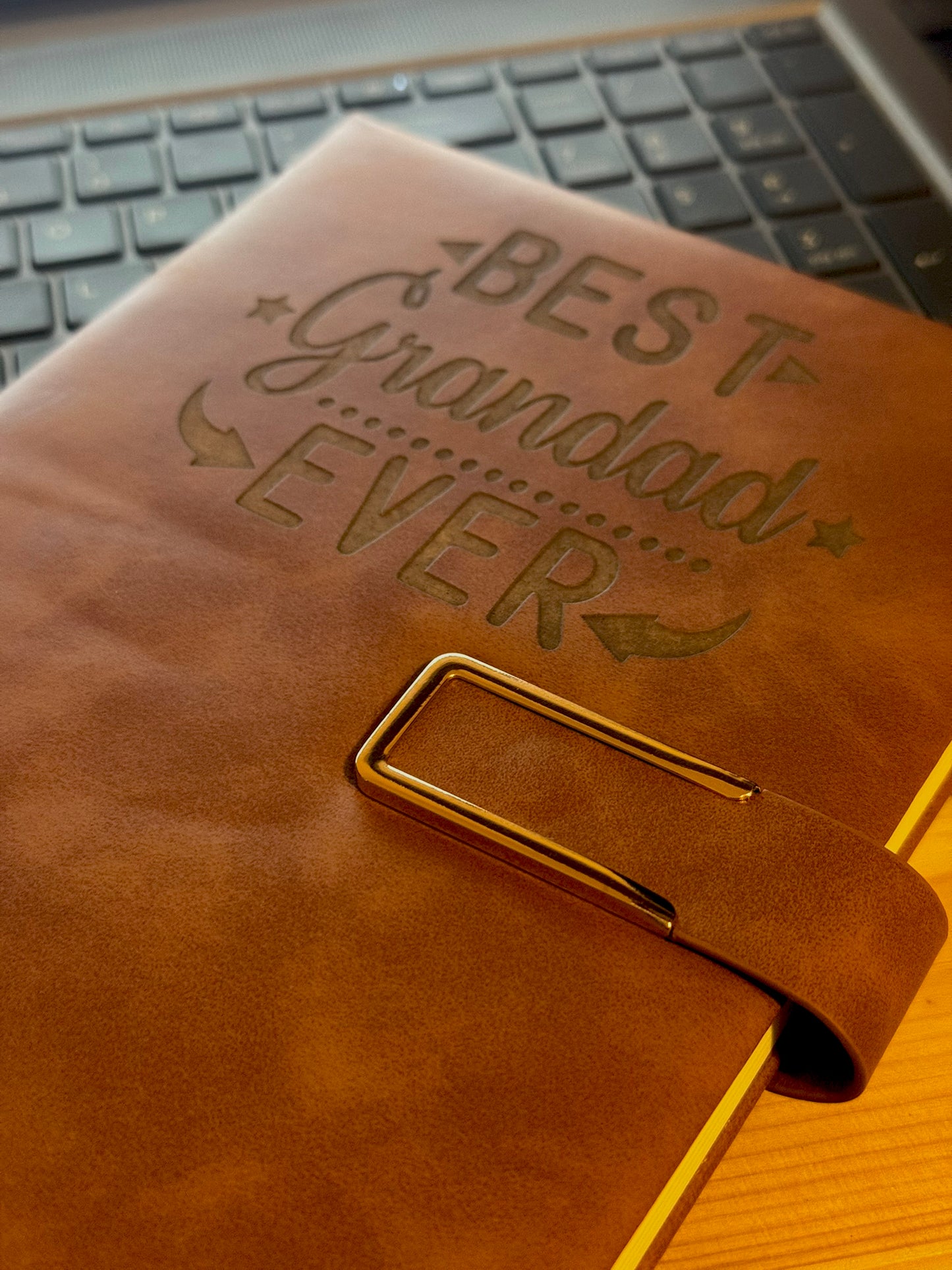 Personalised P-Leather Notebook | Custom Engraved | 21x15cm (8.27” x 5.91”) | 200 Pages