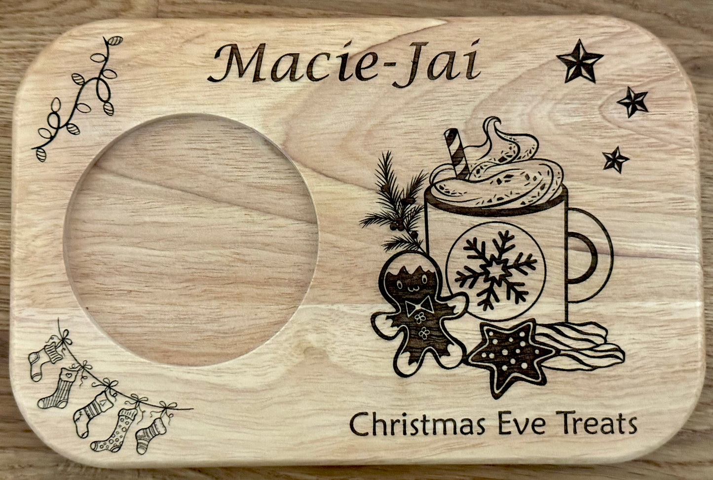 Personalised Christmas Tea Serving Board