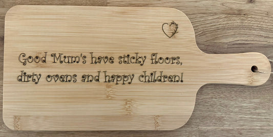 Custom Engraved Bamboo Cutting Board – Perfect Gift for Moms, Children, Dads, Family Humour Decor
