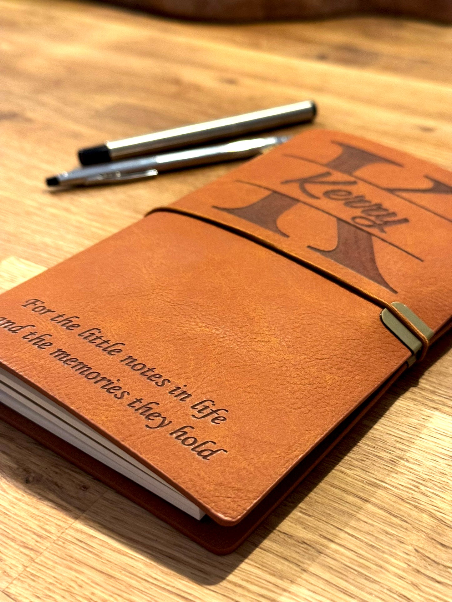 Premium Pleather Notebook with Personalised Engraving | 12x20cm (4.72” x 7.87”) | Customisable with 8 Variants