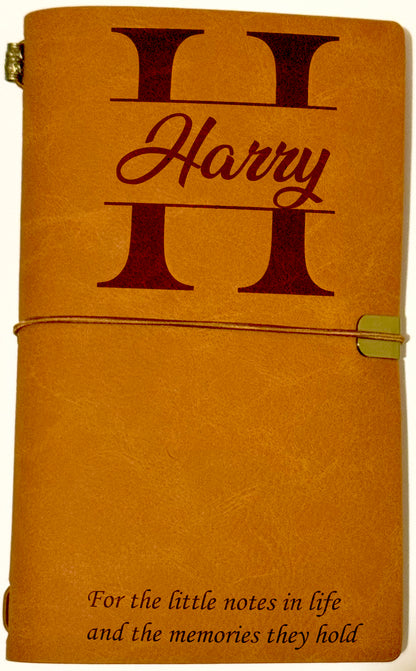 Premium Pleather Notebook with Personalised Engraving | 12x20cm (4.72” x 7.87”) | Customisable with 8 Variants