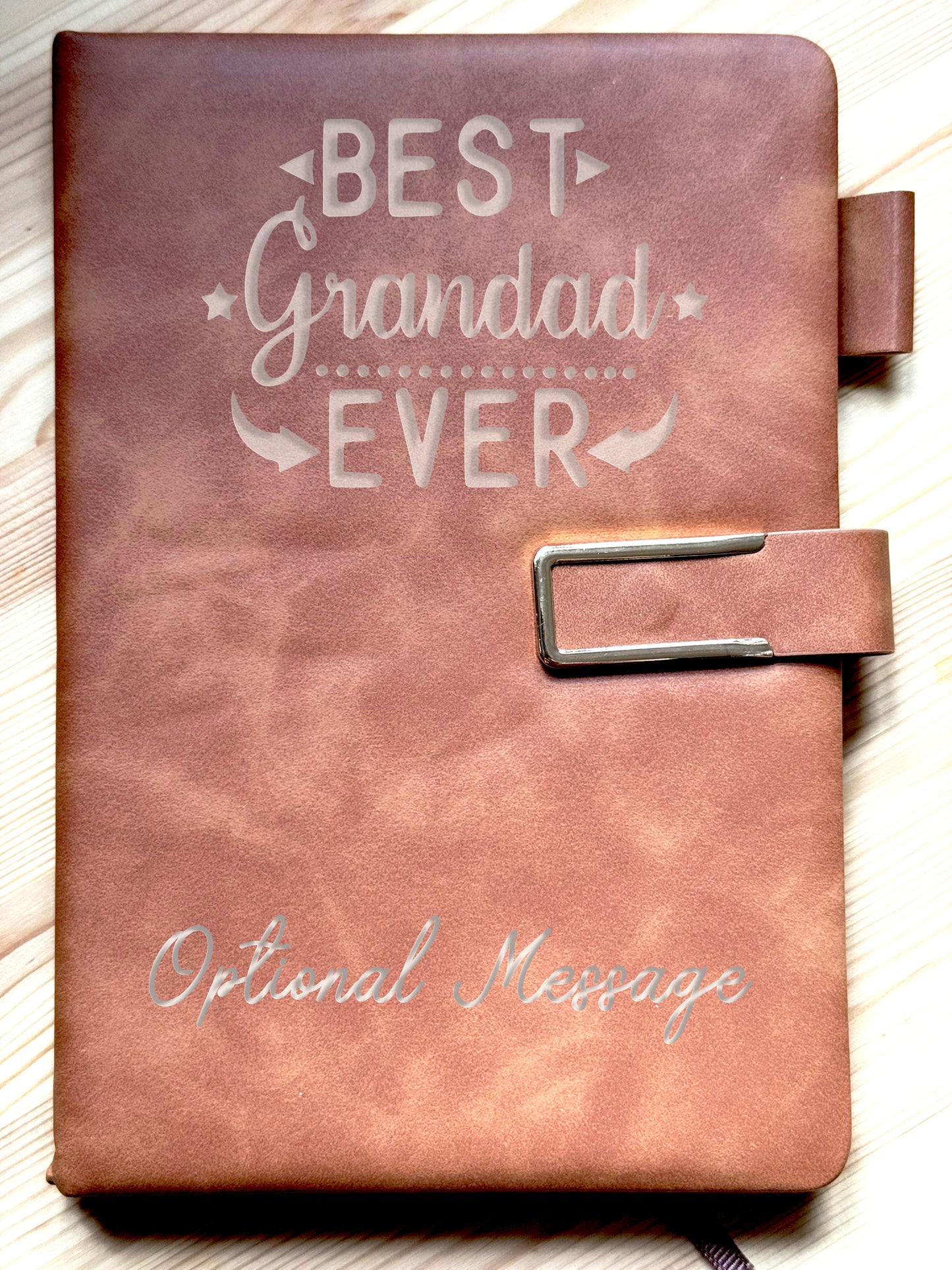 Personalised P-Leather Notebook | Custom Engraved | 21x15cm (8.27” x 5.91”) | 200 Pages