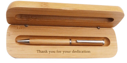 Custom Engraved Bamboo Pen and Case Set | Corporate Gifts | Branded Promotional Item