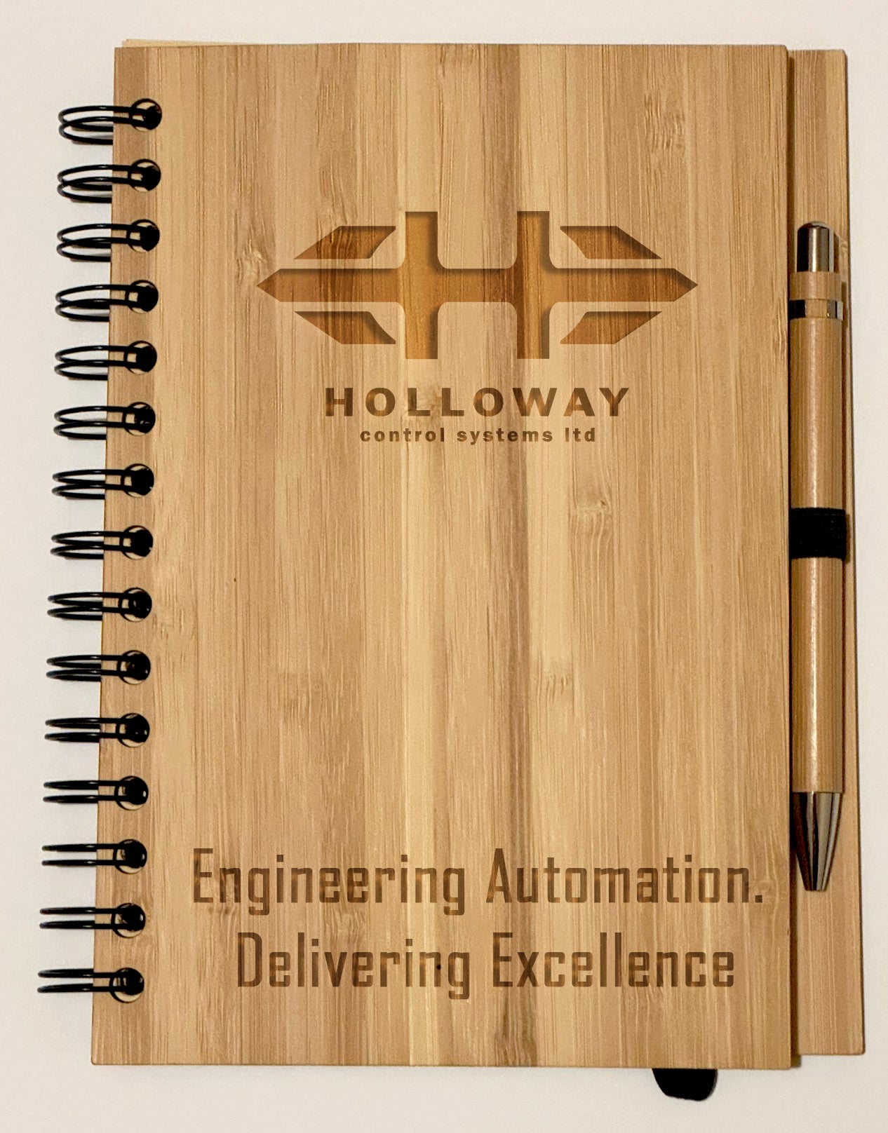 Engraved Bamboo Notebook & Pen Set | Custom Branded | 21x15cm (8.27” x 5.91”) | Sustainable Corporate Gifts