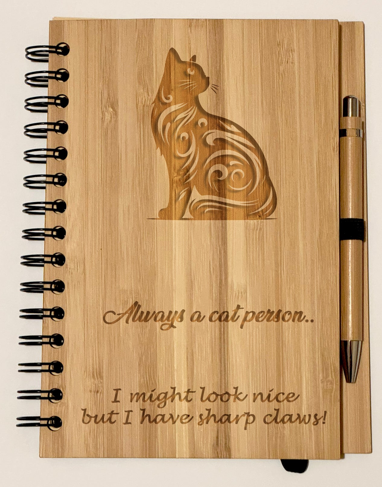 Personalised Bamboo Notebook & Pen Set | Custom Engraved | 21x15cm (8.27” x 5.91”) | Eco-Friendly & Sustainable