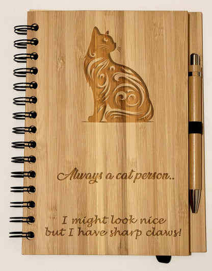 Personalised Bamboo Notebook & Pen Set | Custom Engraved | 21x15cm (8.27” x 5.91”) | Eco-Friendly & Sustainable