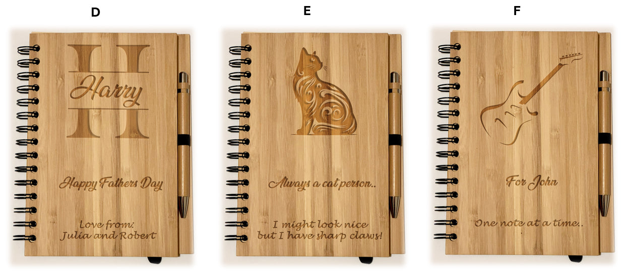 Personalised Bamboo Notebook & Pen Set | Custom Engraved | 21x15cm (8.27” x 5.91”) | Eco-Friendly & Sustainable