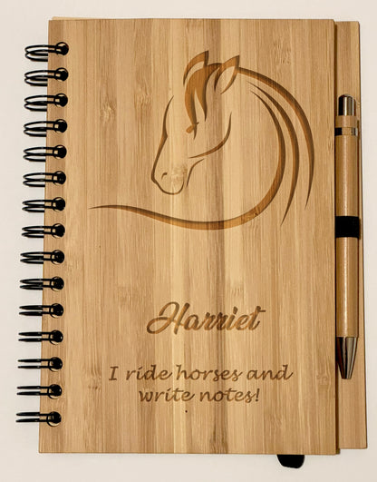 Personalised Bamboo Notebook & Pen Set | Custom Engraved | 21x15cm (8.27” x 5.91”) | Eco-Friendly & Sustainable