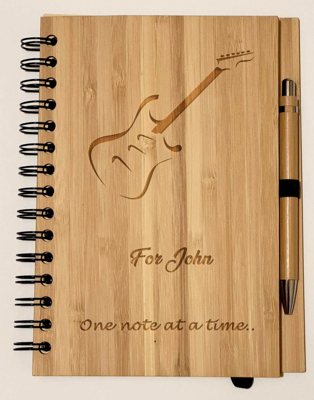 Personalised Bamboo Notebook & Pen Set | Custom Engraved | 21x15cm (8.27” x 5.91”) | Eco-Friendly & Sustainable
