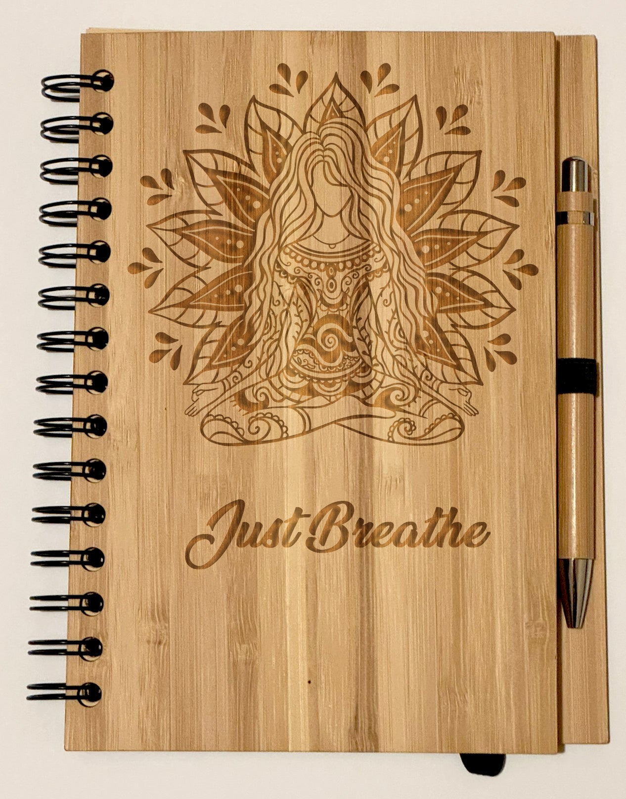 Personalised Bamboo Notebook & Pen Set | Custom Engraved | 21x15cm (8.27” x 5.91”) | Eco-Friendly & Sustainable