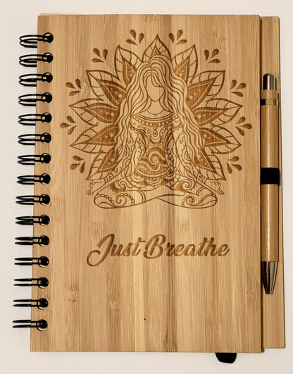Personalised Bamboo Notebook & Pen Set | Custom Engraved | 21x15cm (8.27” x 5.91”) | Eco-Friendly & Sustainable