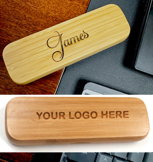 Custom Engraved Bamboo Pen and Case Set | Corporate Gifts | Branded Promotional Item