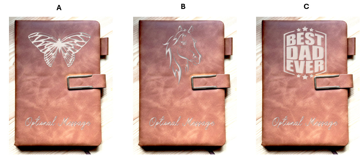 Personalised P-Leather Notebook | Custom Engraved | 21x15cm (8.27” x 5.91”) | 200 Pages