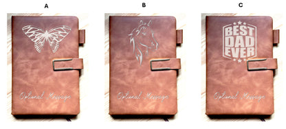 Personalised P-Leather Notebook | Custom Engraved | 21x15cm (8.27” x 5.91”) | 200 Pages